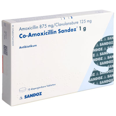 CO-AMOXICILLIN Sandoz Disp Tabl 1 g 12 Stk