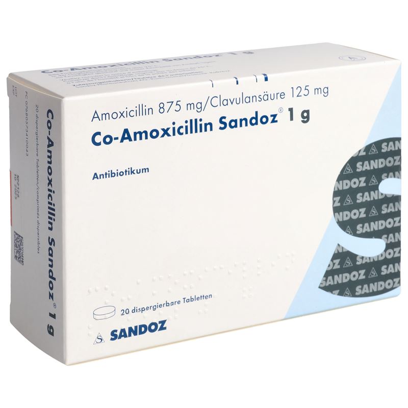 CO-AMOXICILLIN Sandoz Disp Tabl 1 g (neu) 20 Stk