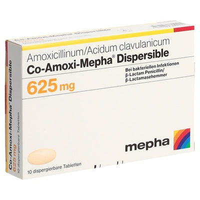 CO-AMOXI Mepha Disp Tabl 625 mg 10 Stk