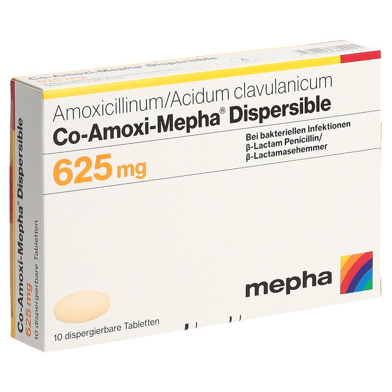 CO-AMOXI Mepha Disp Tabl 625 mg 10 Stk