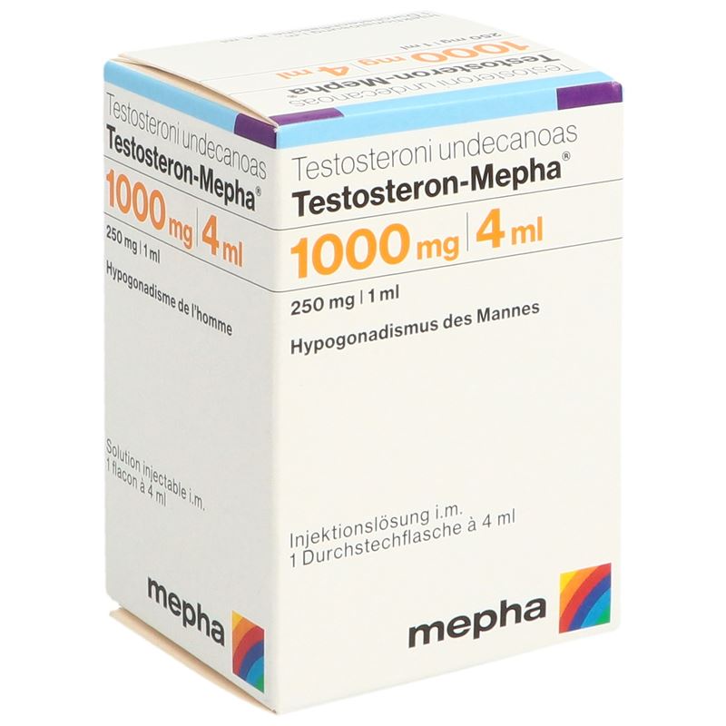 TESTOSTERON Mepha Inj Lös 1000 mg/4ml Durchstf