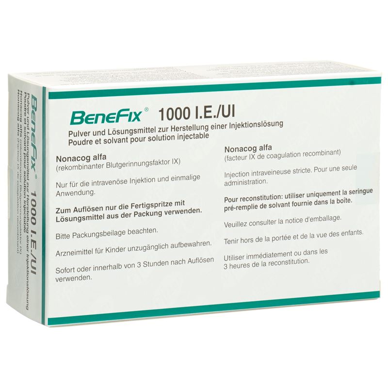 BENEFIX Trockensub 1000 IE c Solv Durchstf 5 ml