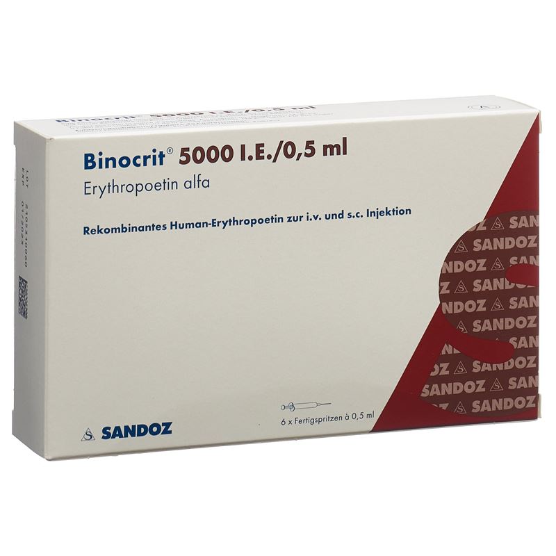 BINOCRIT Inj Lös 5000 IE/0.5ml 6 Fertspr 0.5 ml