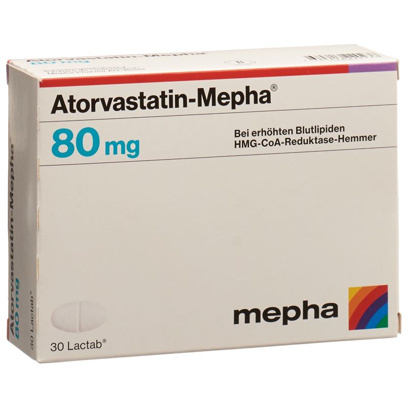 ATORVASTATIN Mepha Lactab 80 mg 30 Stk