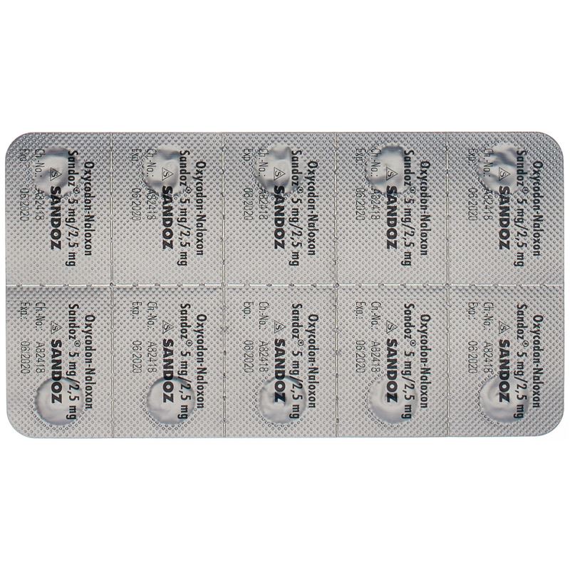 OXYCODON-NALOXON Sandoz 5 mg/2.5 mg 60 Stk - CONTENTBACK