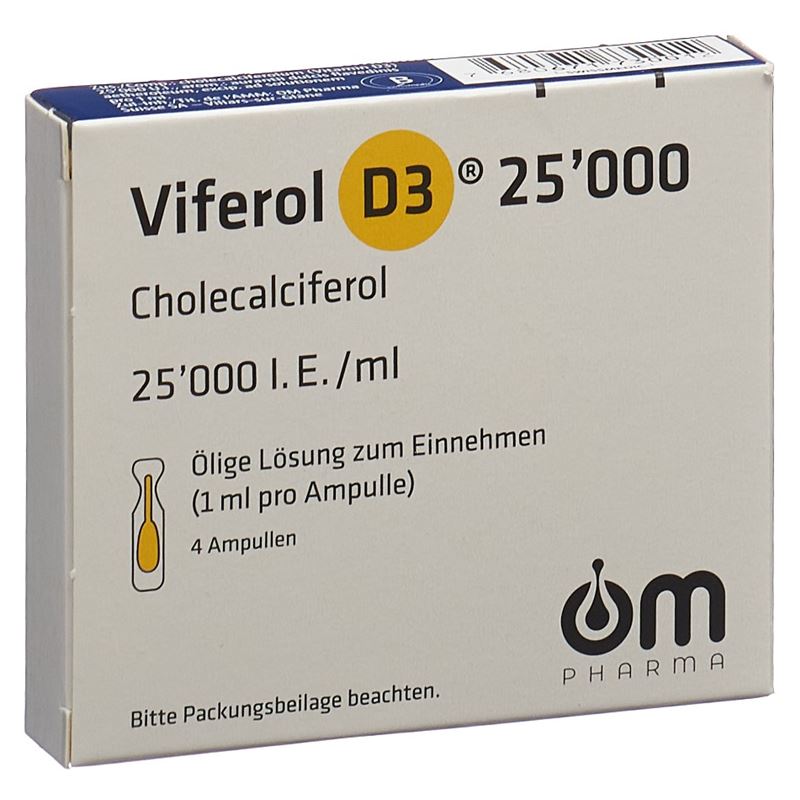 VIFEROL D3 Trink Lös 25000 IE/ml Amp 4 Stk
