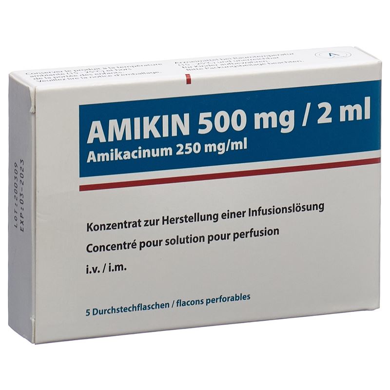 AMIKIN Inf Konz 500 mg/2ml 5 Durchstf 2 ml