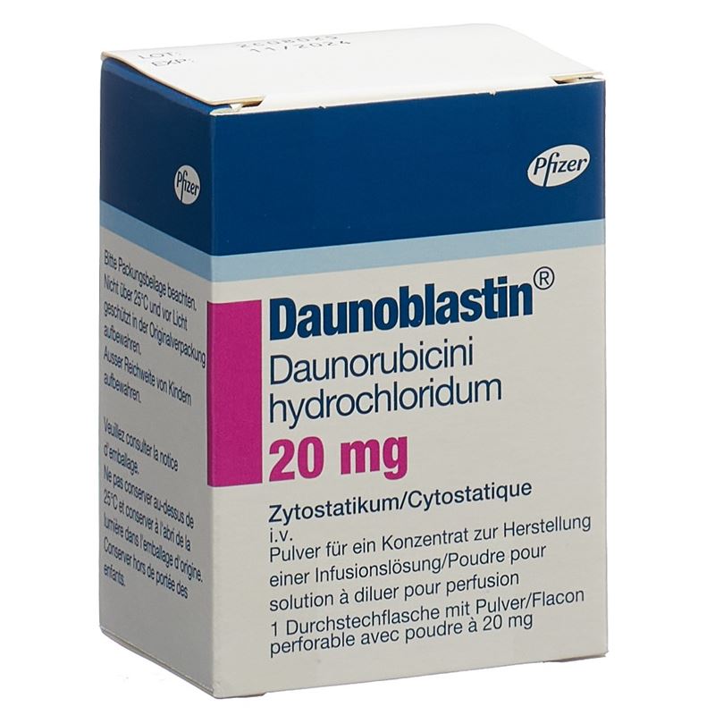 DAUNOBLASTIN Trockensub 20 mg Durchstf