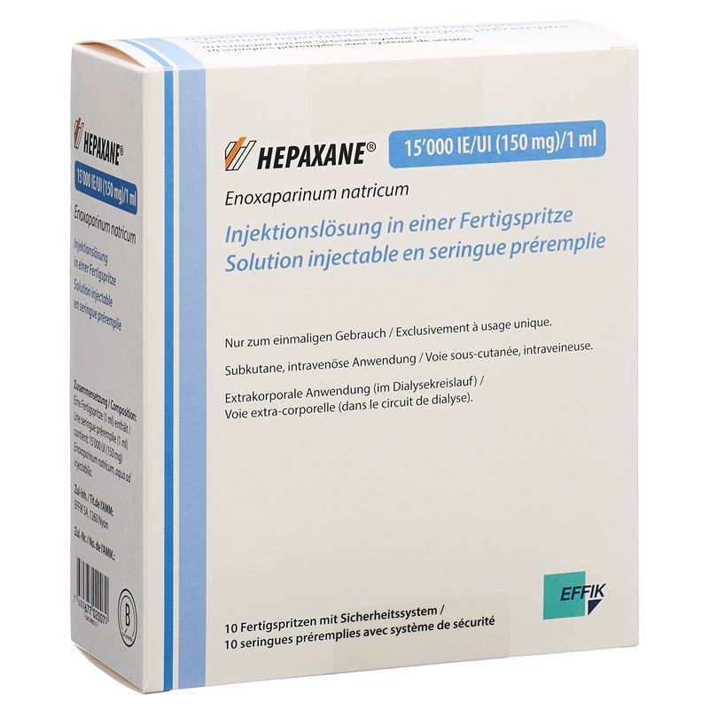 HEPAXANE Inj Lös 150 mg/ml Fertspr 10 Stk